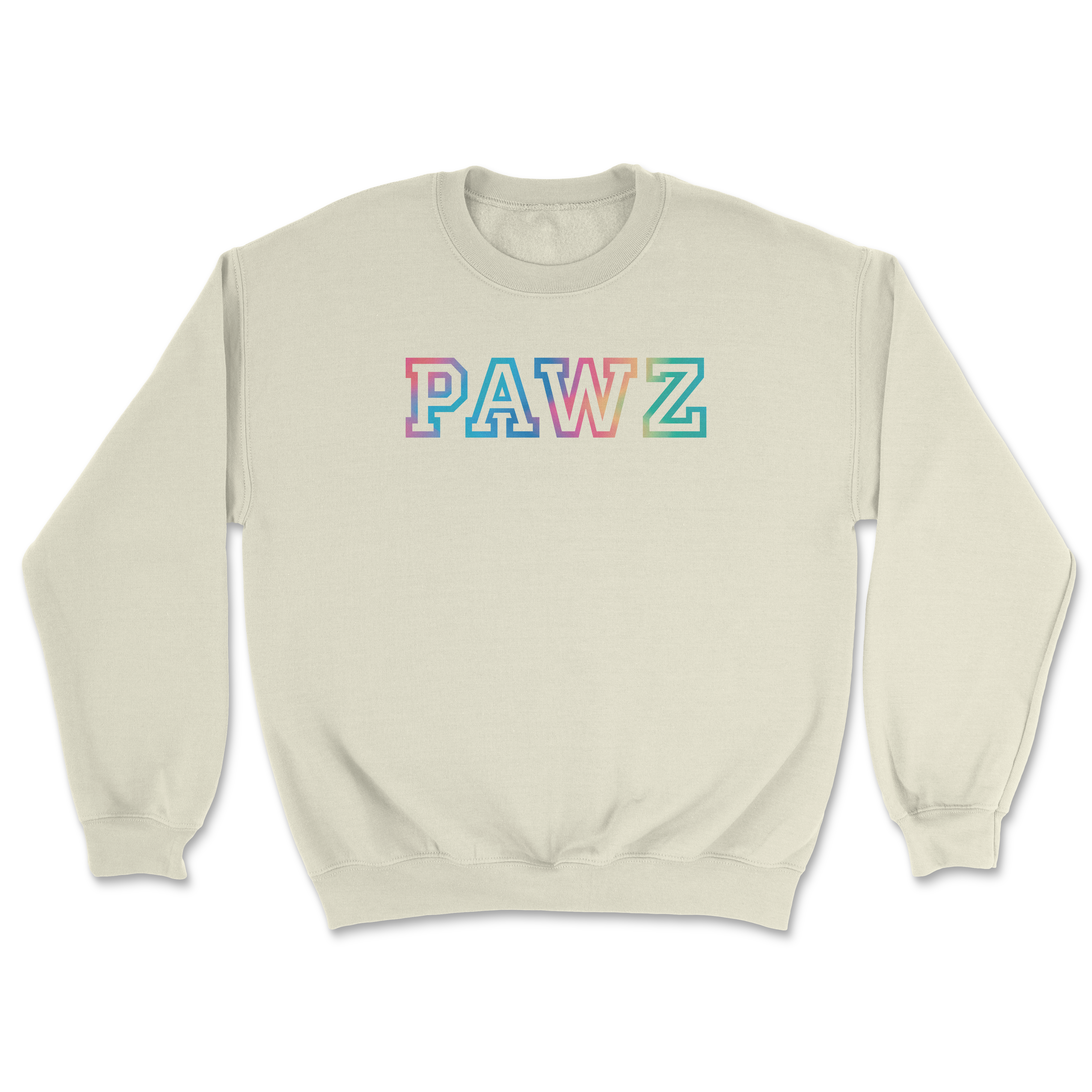 Rainbow Collegiate Font (Adult Crewneck) (Copy)