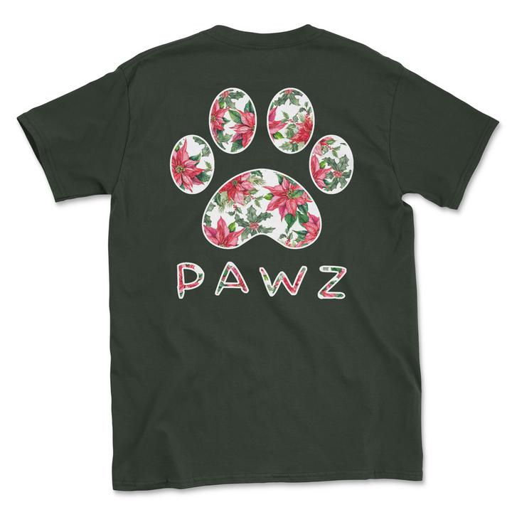 Poinsettia Paw (Adult Short Sleeve T-Shirt)