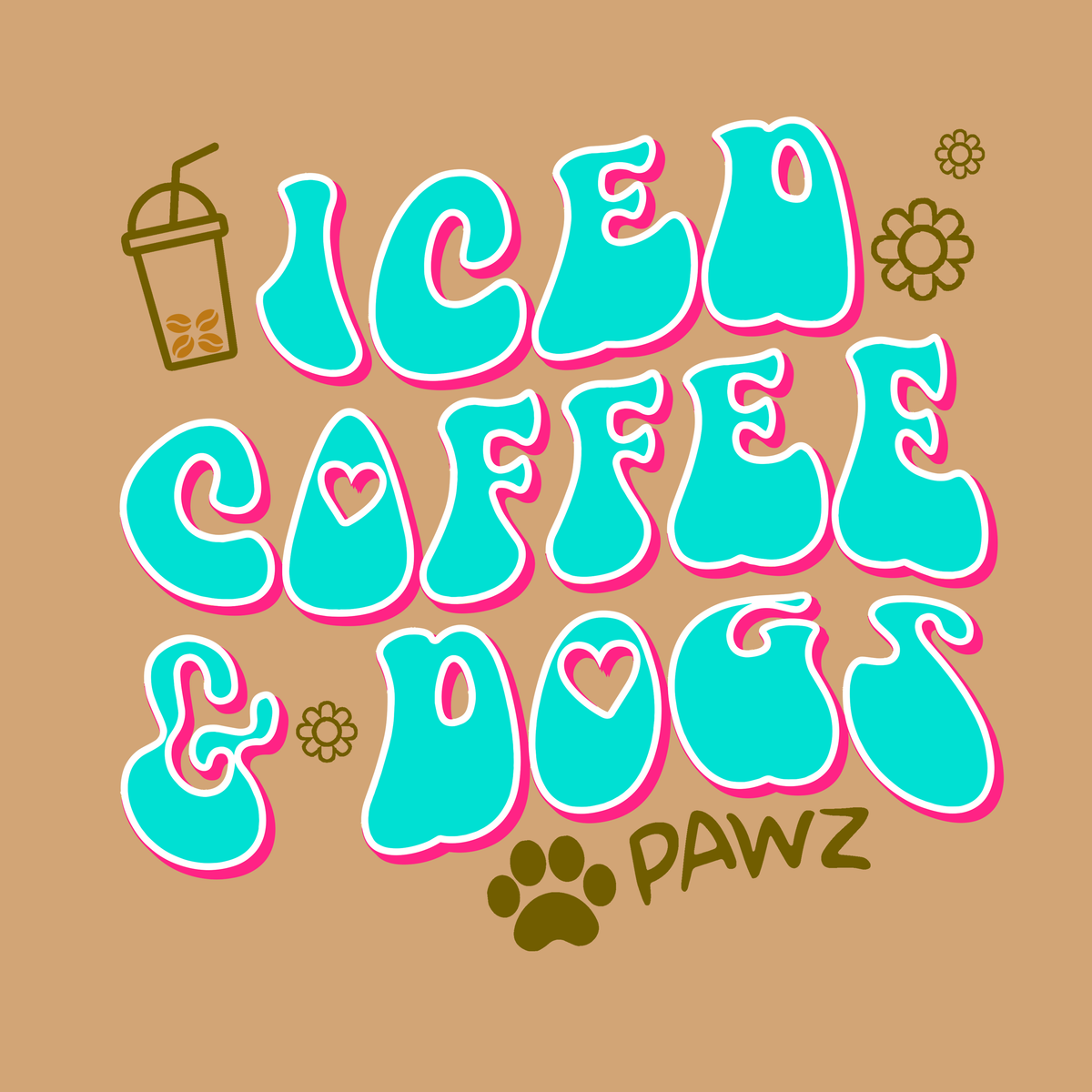 Iced Coffee Front Print (Adult Crewneck) Super sale