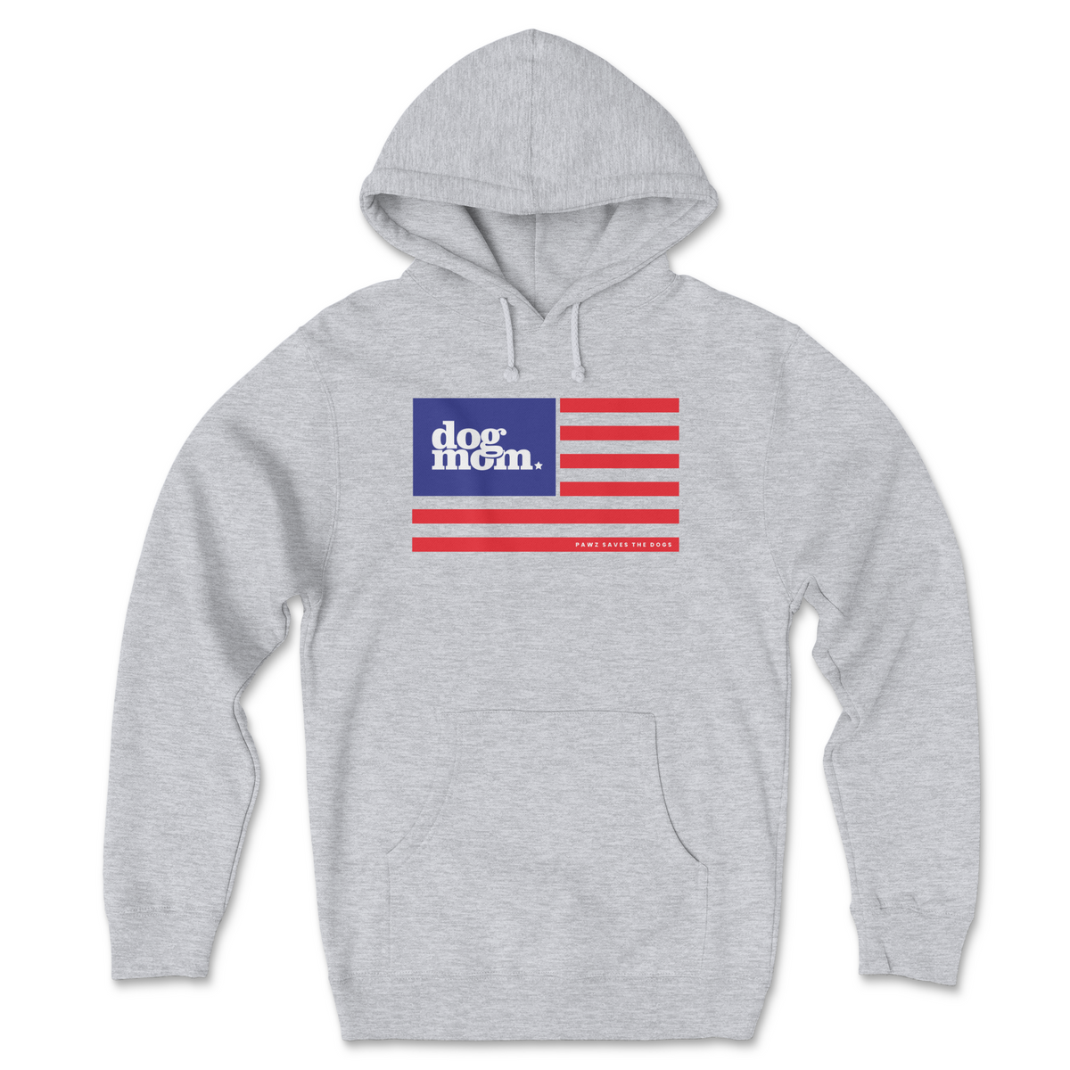 Dog Mom Flag (Front Print) (Adult Hoodie)