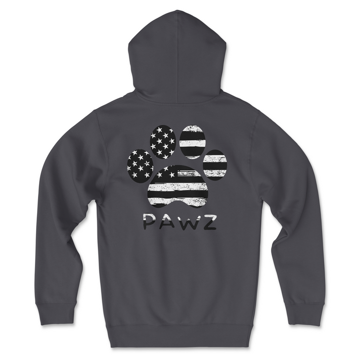 B/W Flag Paw (Adult Hoodie)