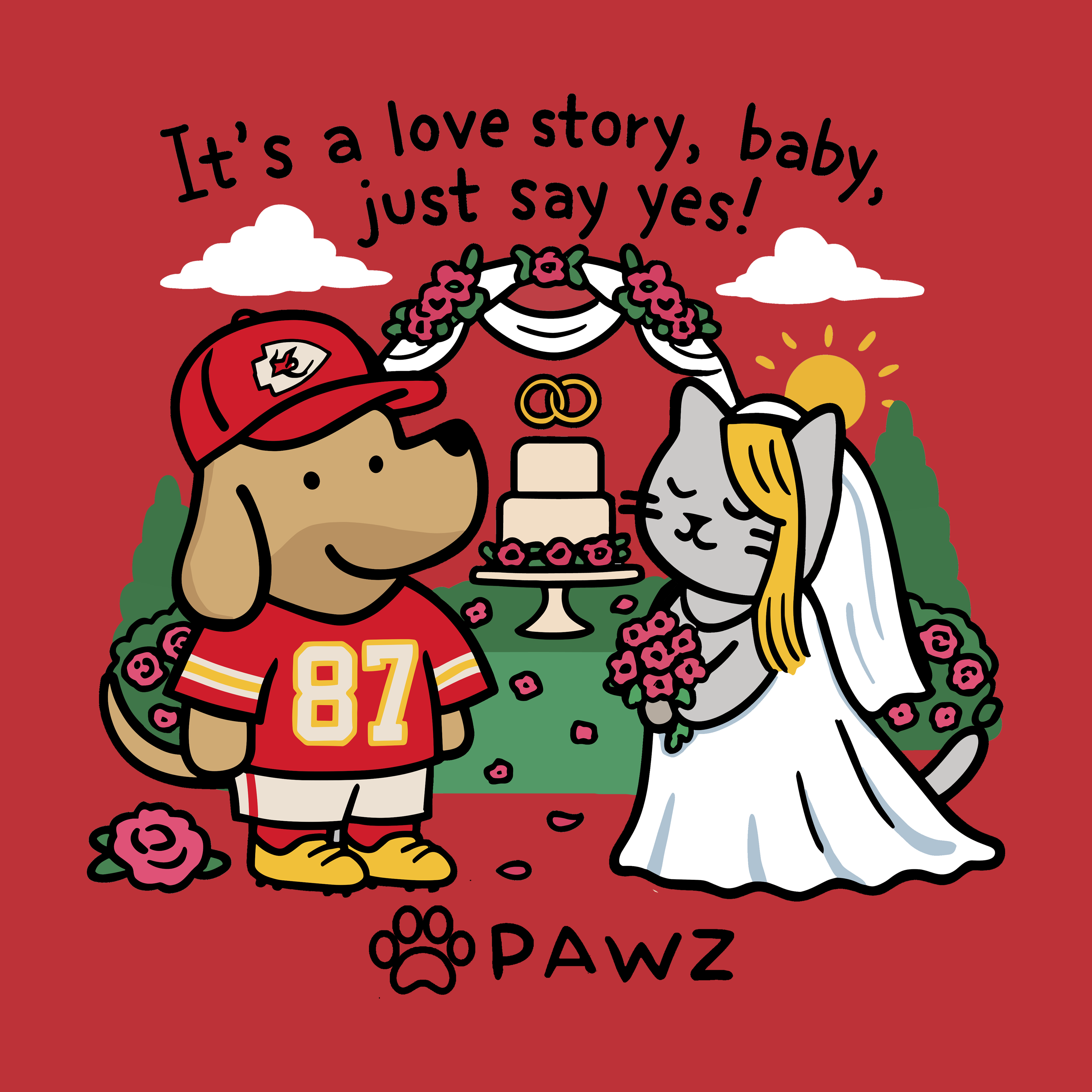 Love Story - Red (Adult Hoodie)